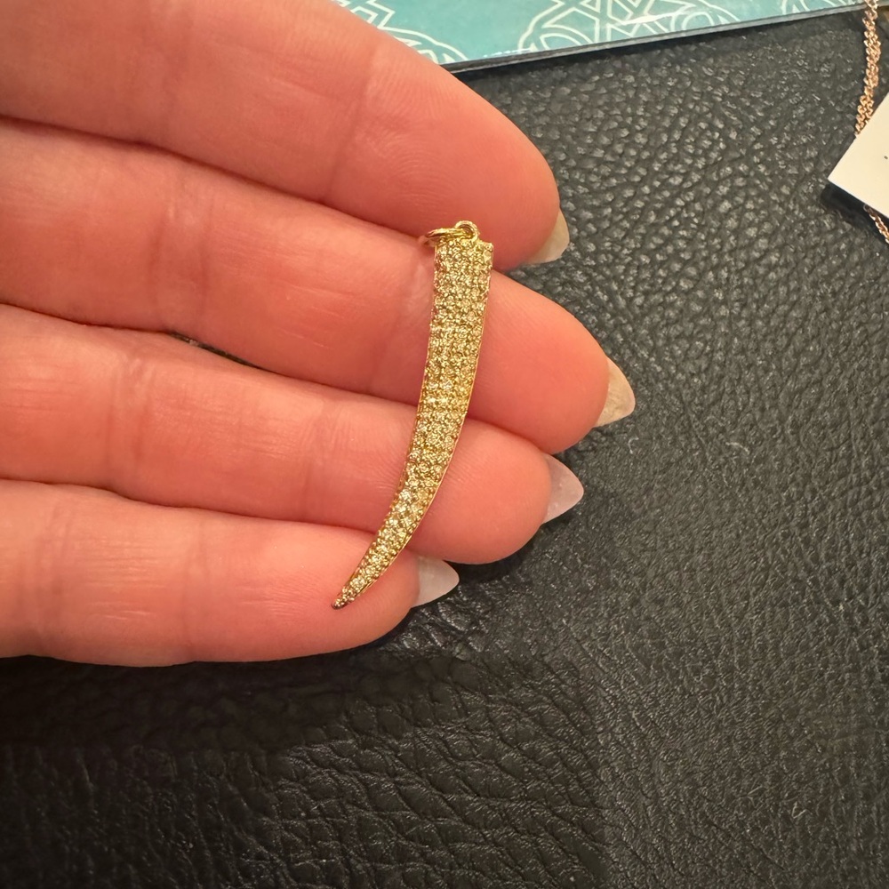 Stella & Dot Pave Horn Charm - Gold